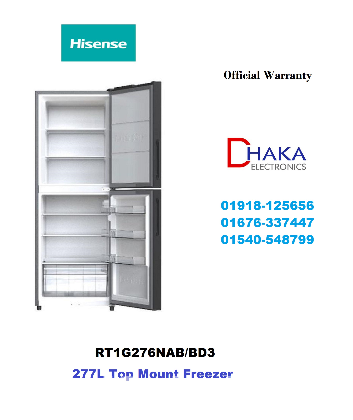 Hisense 277L RT1G276NAB Top Mount Freezer